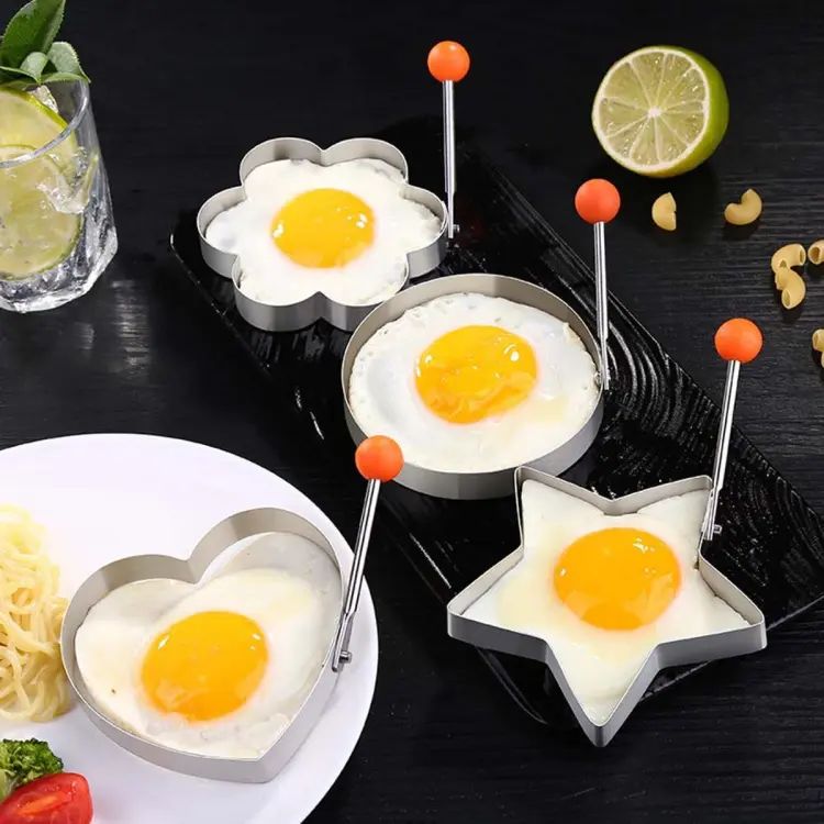 STAINLESS STEEL EGG PANCAKE RINGS FRIED EGG PANCAKE SHAPER OMELETTE MOLD