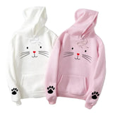Cute Kitty Hoodie Cat Winter Hoodie for _Girls Winter Wear Trendy Hoodie Pullover Hoodie