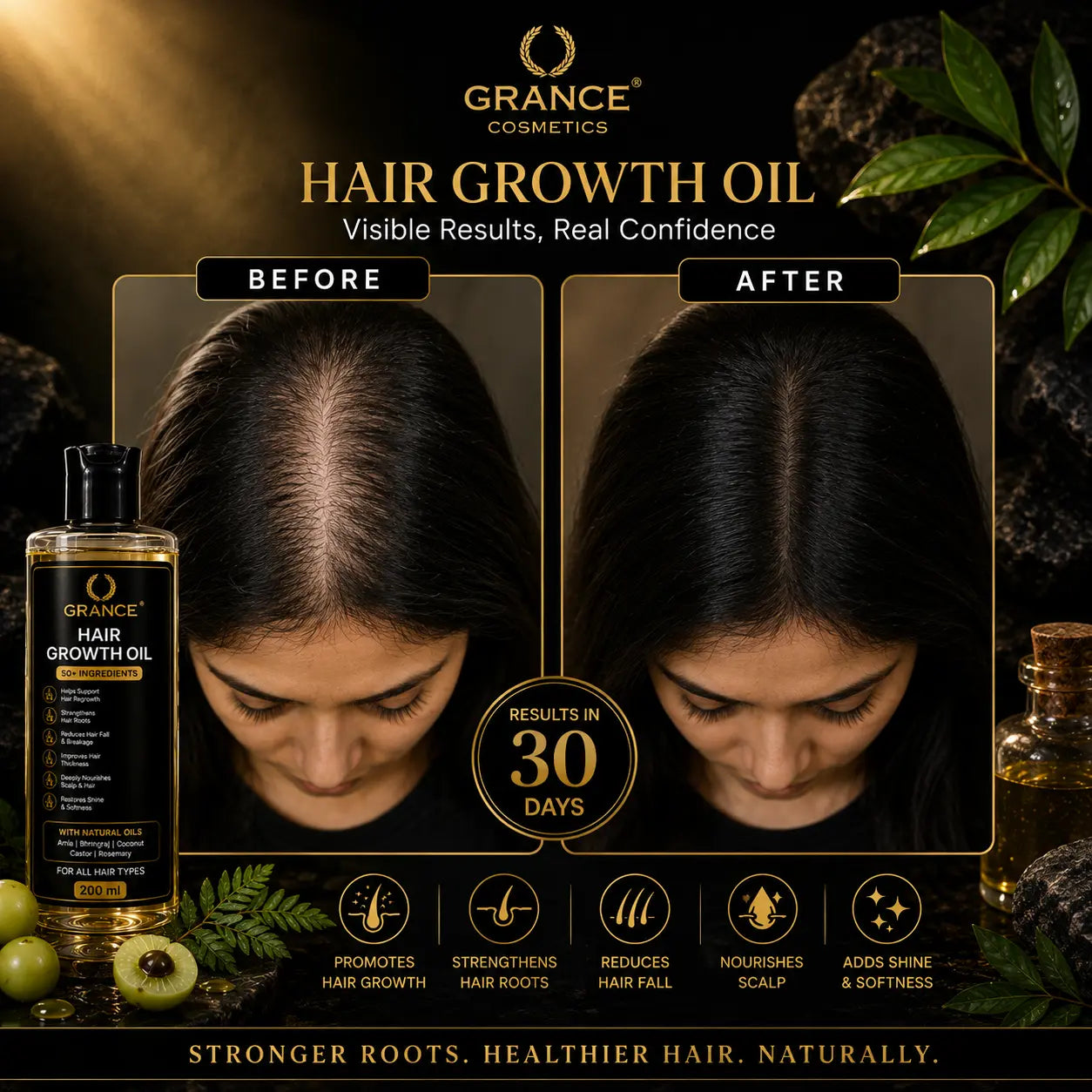 Grance Hair Growth Oil With 50 + Ingrediants Best Hair Oil For All Type Of Hair