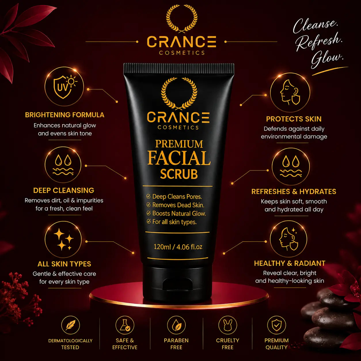 Premium Vitamin C  Facial Scrub -Revives, Exfoliates & Removes Tan