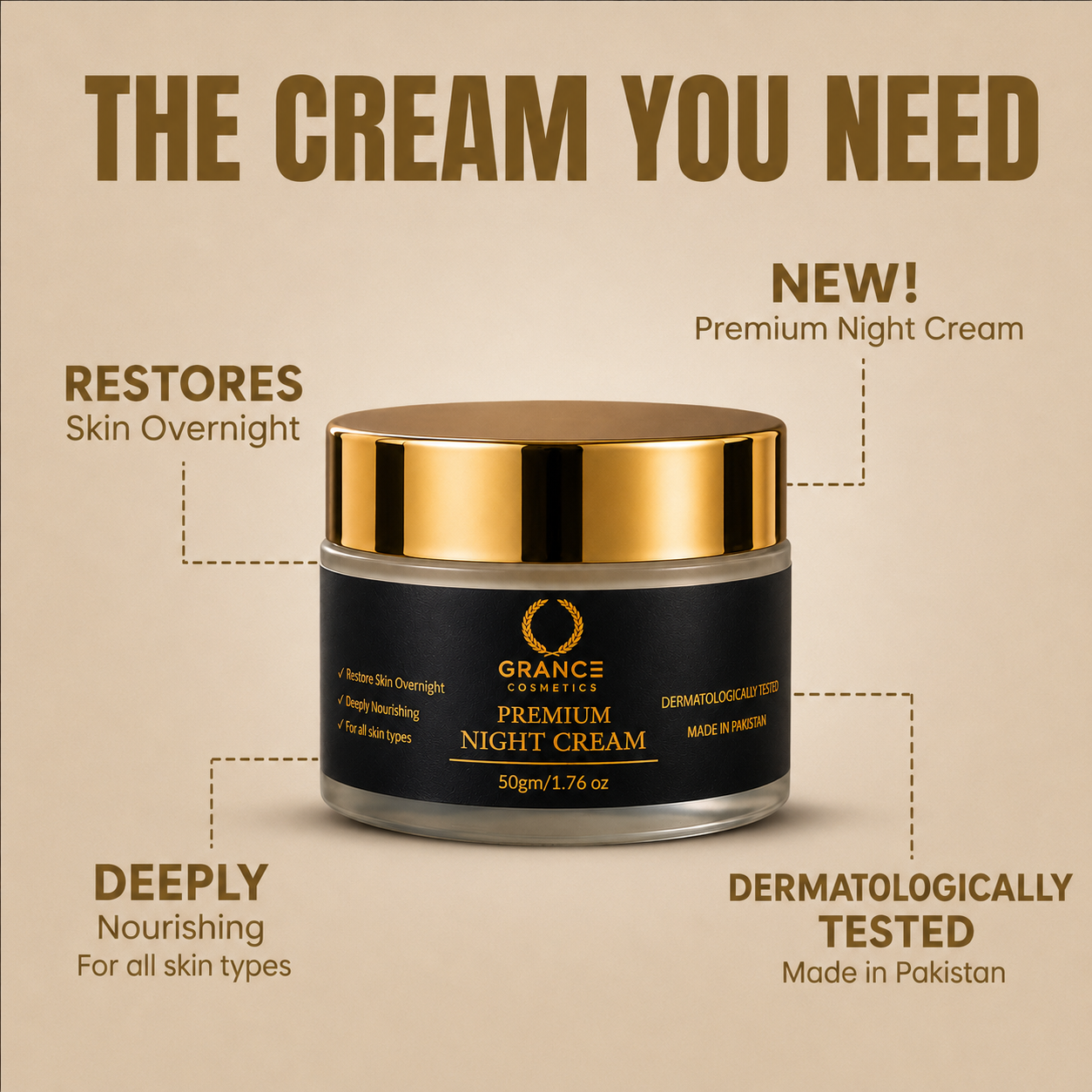 Grance Premium Night Cream - 50 gram