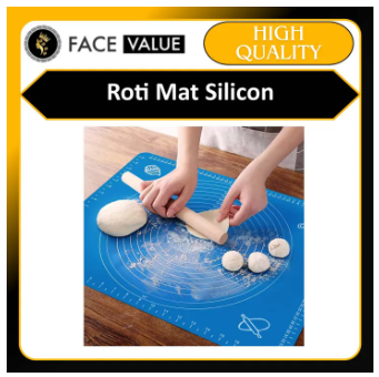 Face Value Roti mat Non-Stick Silicon Reusable Pastry Fondant Dough Roti Chapati Rolling Baking Sheet Mat with Measurements - Multi colour