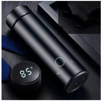 Temperature Display Vacuum Insulated Water Bottle 17oz,Thermo Flask Made of Premium Stainless Steel Coffee Cup