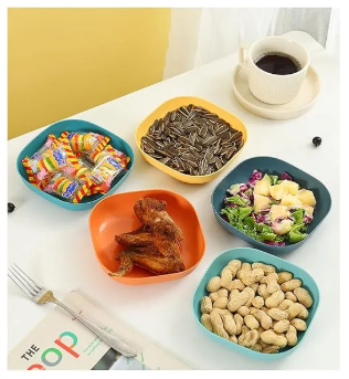 10Pcs Multi-function Spit Bone Dish Household Food Grade Plastic Spit Bone Dish Round Square Set Dining Table Garbage Plate