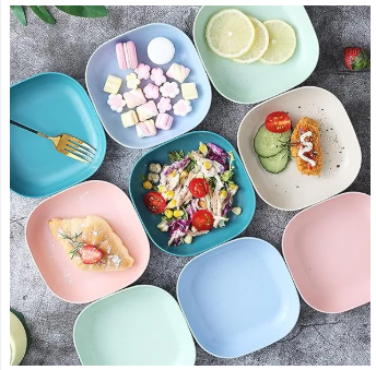 10Pcs Multi-function Spit Bone Dish Household Food Grade Plastic Spit Bone Dish Round Square Set Dining Table Garbage Plate