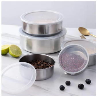SP Dealz [Set of 5] Stackable Stainless Steel Snack Food Storage Containers With Lids, Leakproof Clear Lids For Lunch, Leftovers, Soups, Salads Meal Prep and Storage, Reusable for Kids and adults