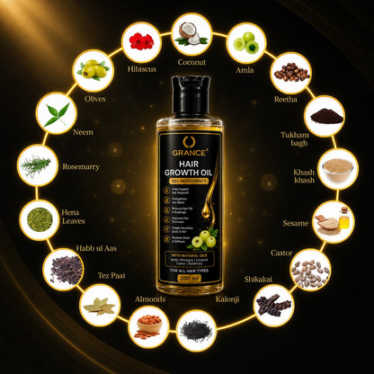 Grance Hair Growth Oil 200ml — 50+ Natural Ingredients