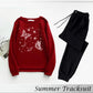 rendy Tracksuit butterflies saturn Print Thick & Fleece Fabric Full Sleeves Rib Sweatshirt