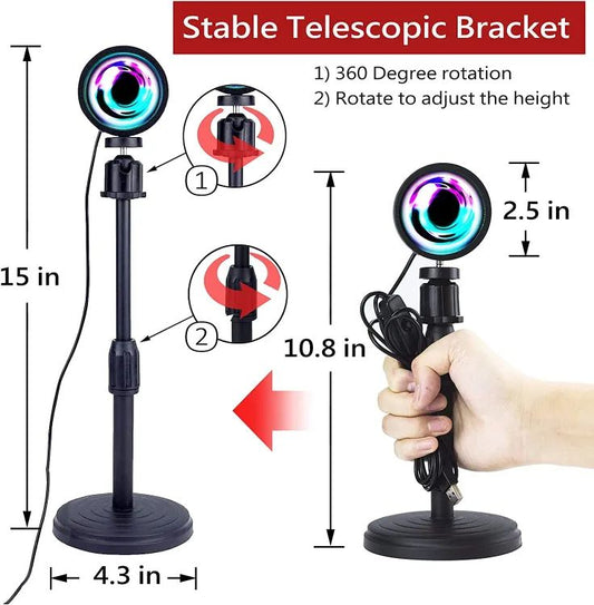 Sunset Lamp (WITH REMOTE) 16 Colors LED Changing 3-in-1 Sunset Light lamp